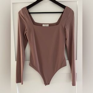 Babaton contour long sleeve square neck bodysuit